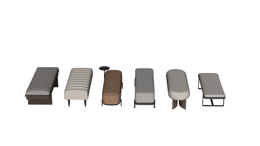 现代多款式床尾凳SU模型 SU模型免费下载_sketchup模型