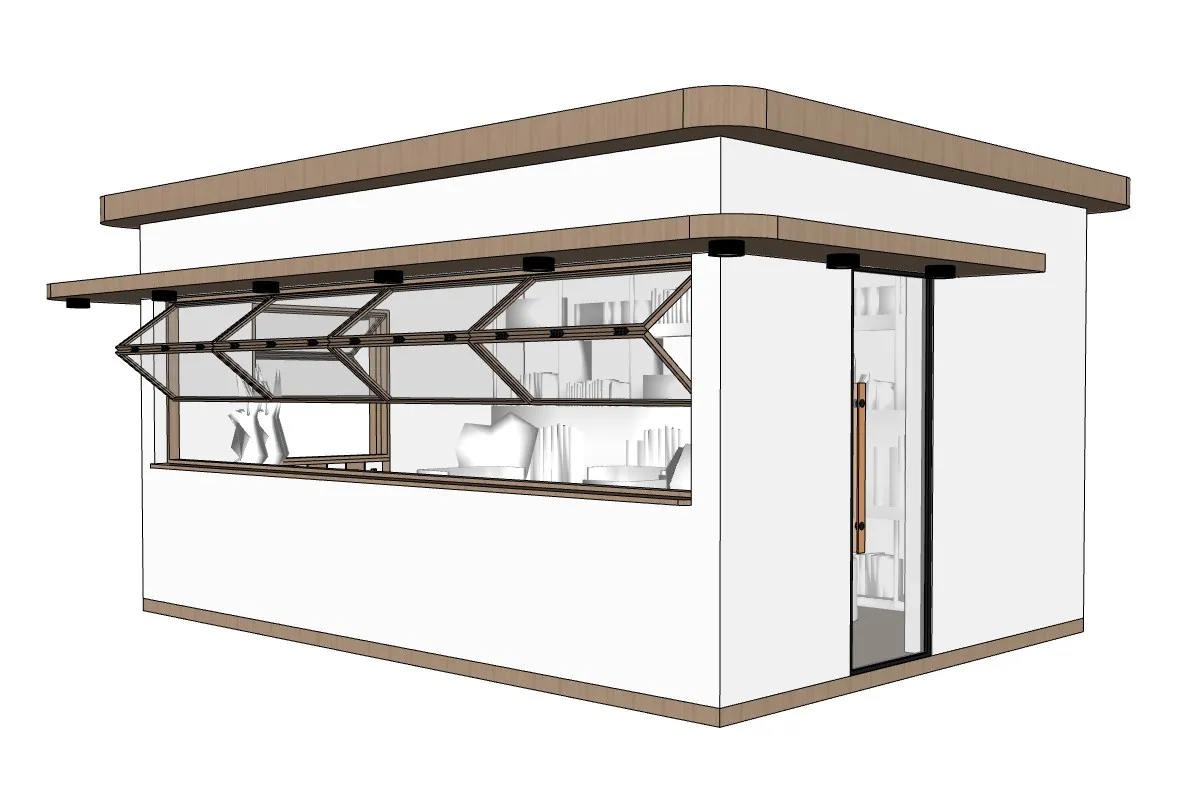 现代文创售卖亭书屋SU模型 SU模型免费下载_sketchup模型