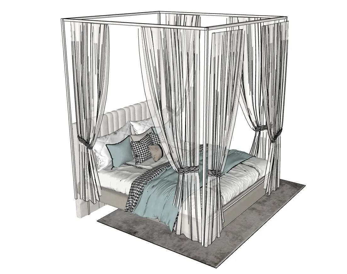 床幔床铺床蓬SU模型 SU模型免费下载_sketchup模型