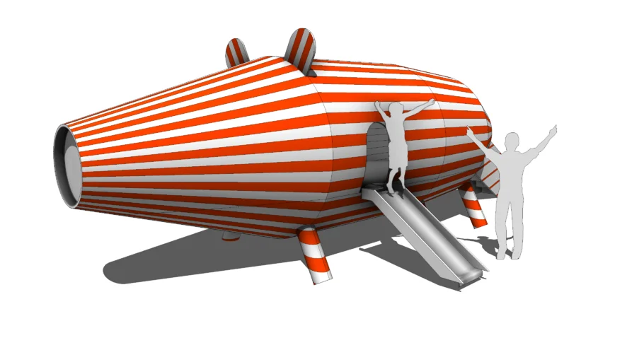 小猪造型儿童滑滑梯SU模型 SU模型免费下载_sketchup模型