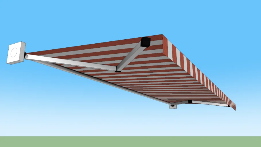 伸缩式遮阳棚雨篷SU模型 SU模型免费下载_sketchup模型