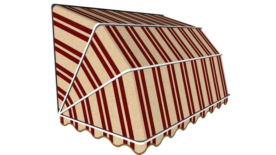 法式弧形条纹遮阳篷SU模型 SU模型免费下载_sketchup模型