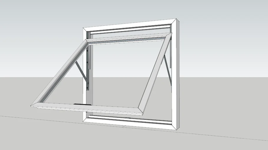上悬窗户外推窗SU模型 SU模型免费下载_sketchup模型