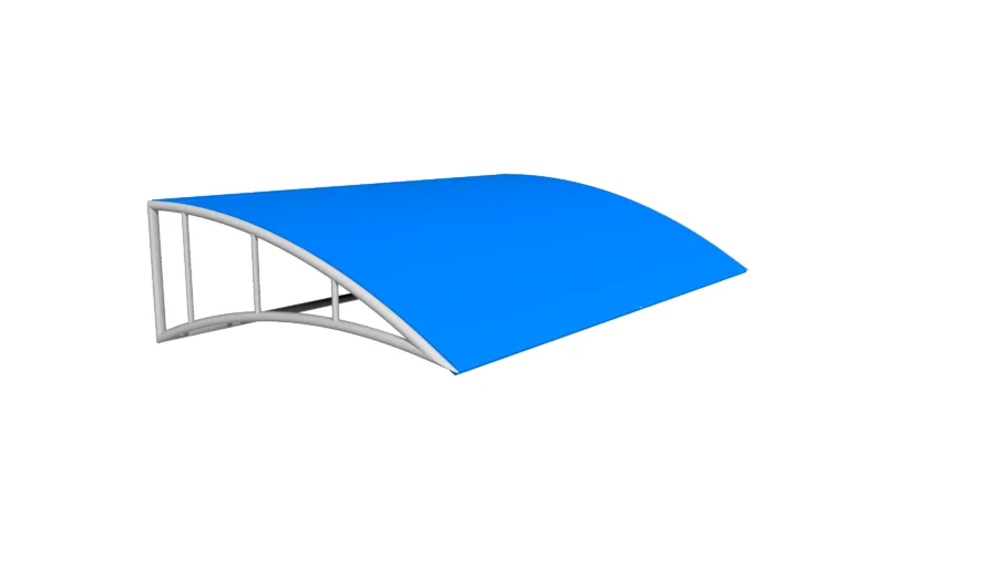 弧形蓝色挡雨棚SU模型 SU模型免费下载_sketchup模型