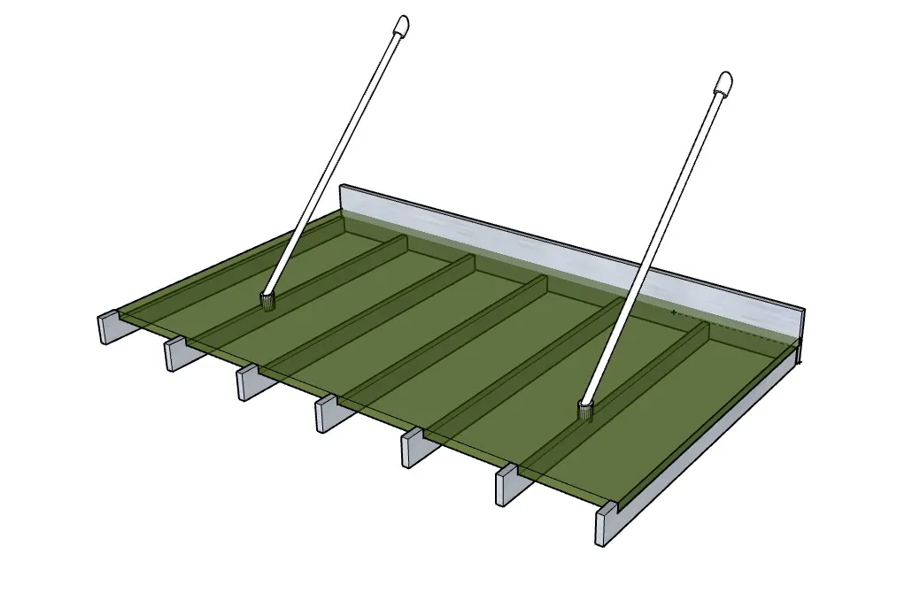 绿色玻璃挡雨棚SU模型 SU模型免费下载_sketchup模型