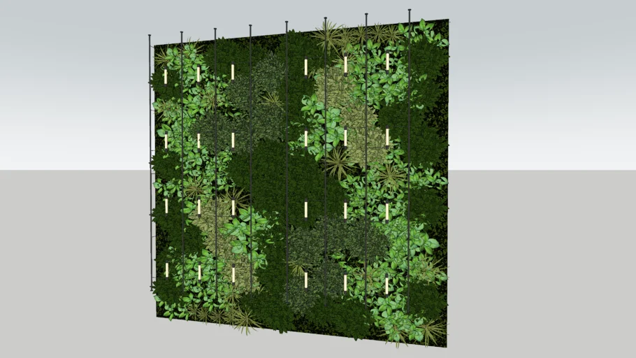 垂直绿化植物墙SU模型 SU模型免费下载_sketchup模型