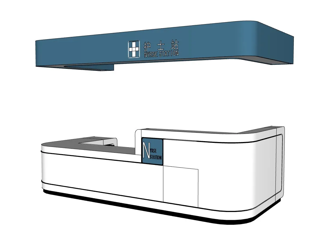 医院护士站服务台SU模型 SU模型免费下载_sketchup模型