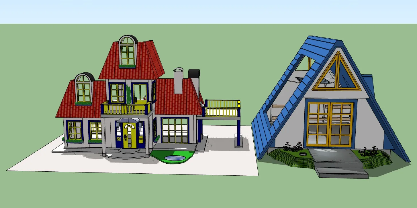 卡通乐高玩具屋SU模型 SU模型免费下载_sketchup模型