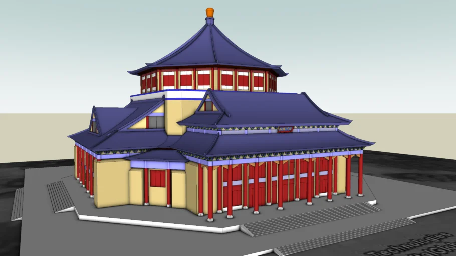 广州中山纪念堂SU模型 SU模型免费下载_sketchup模型