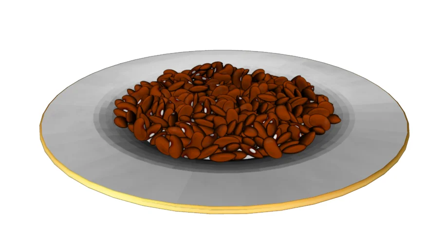 金边盘装豆子SU模型 SU模型免费下载_sketchup模型