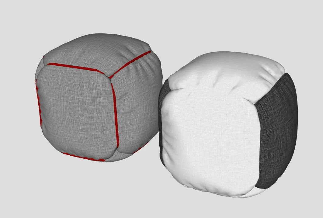布艺拼接懒人坐墩SU模型 SU模型免费下载_sketchup模型
