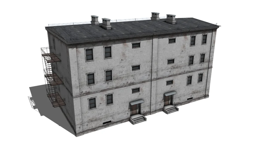 复古老旧楼房SU模型 SU模型免费下载_sketchup模型