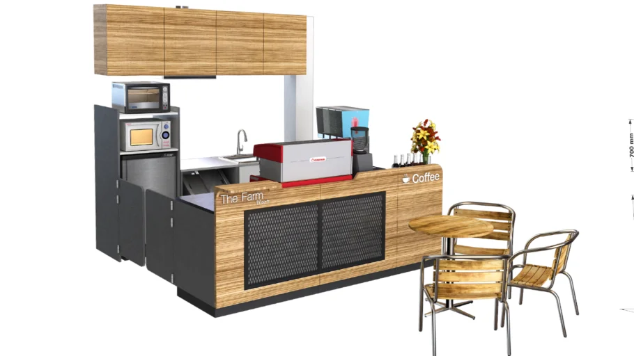 简约木质咖啡吧台（咖啡台）SU模型 SU模型免费下载_sketchup模型