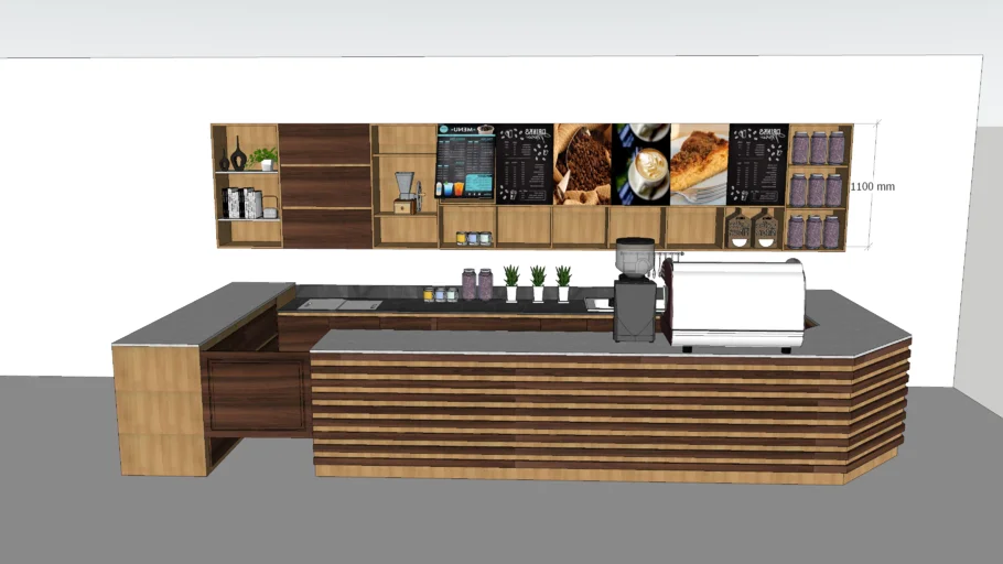 商业咖啡台操作吧台SU模型 SU模型免费下载_sketchup模型