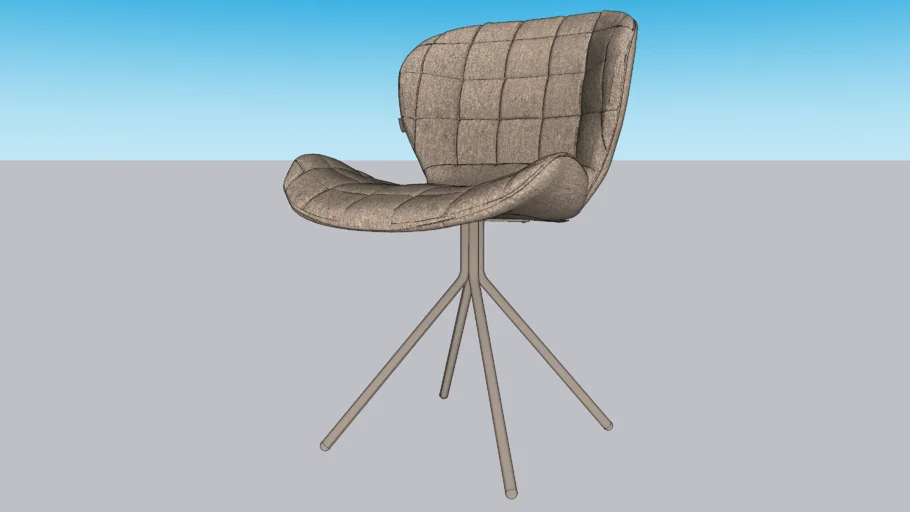 方格布艺星脚休闲椅（软椅）SU模型 SU模型免费下载_sketchup模型