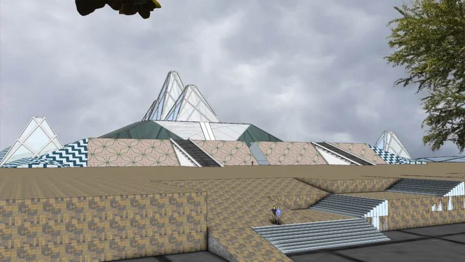 水晶金字塔美术馆SU模型 SU模型免费下载_sketchup模型