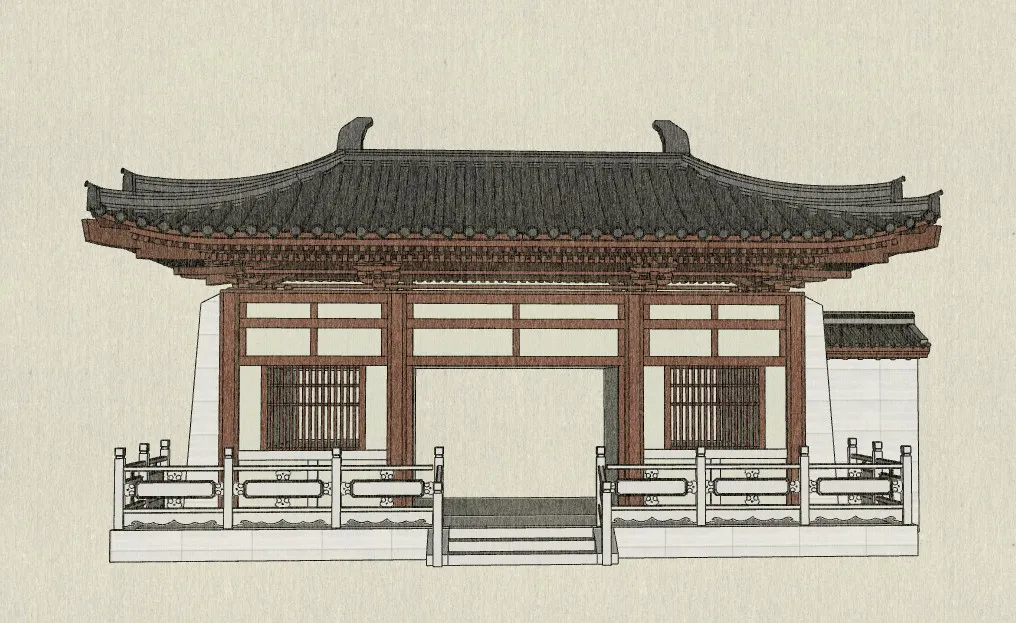 中式古典山门SU模型 SU模型免费下载_sketchup模型