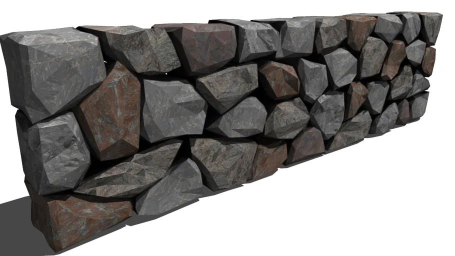 自然块石文化石墙SU模型 SU模型免费下载_sketchup模型