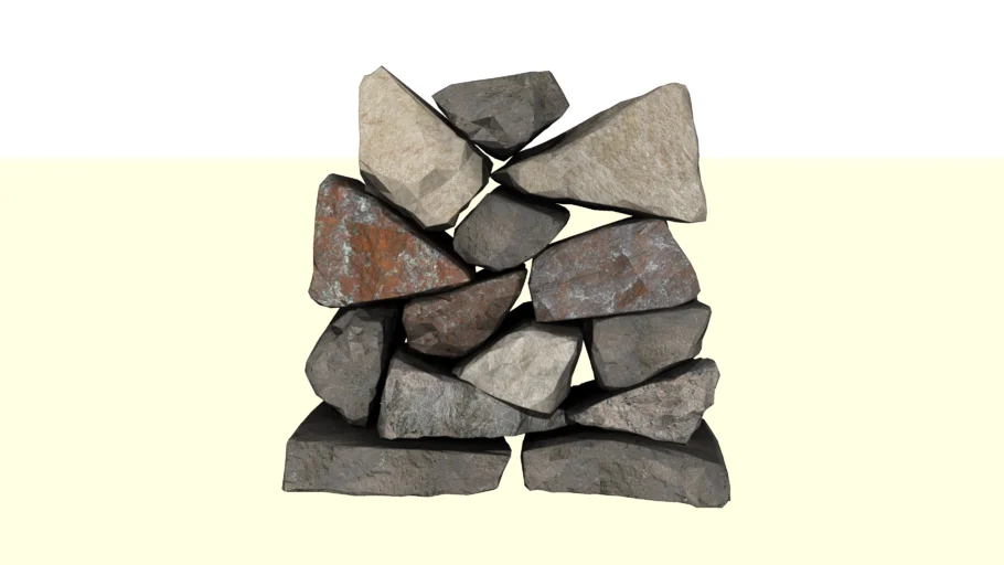 置石堆叠景观石组SU模型 SU模型免费下载_sketchup模型