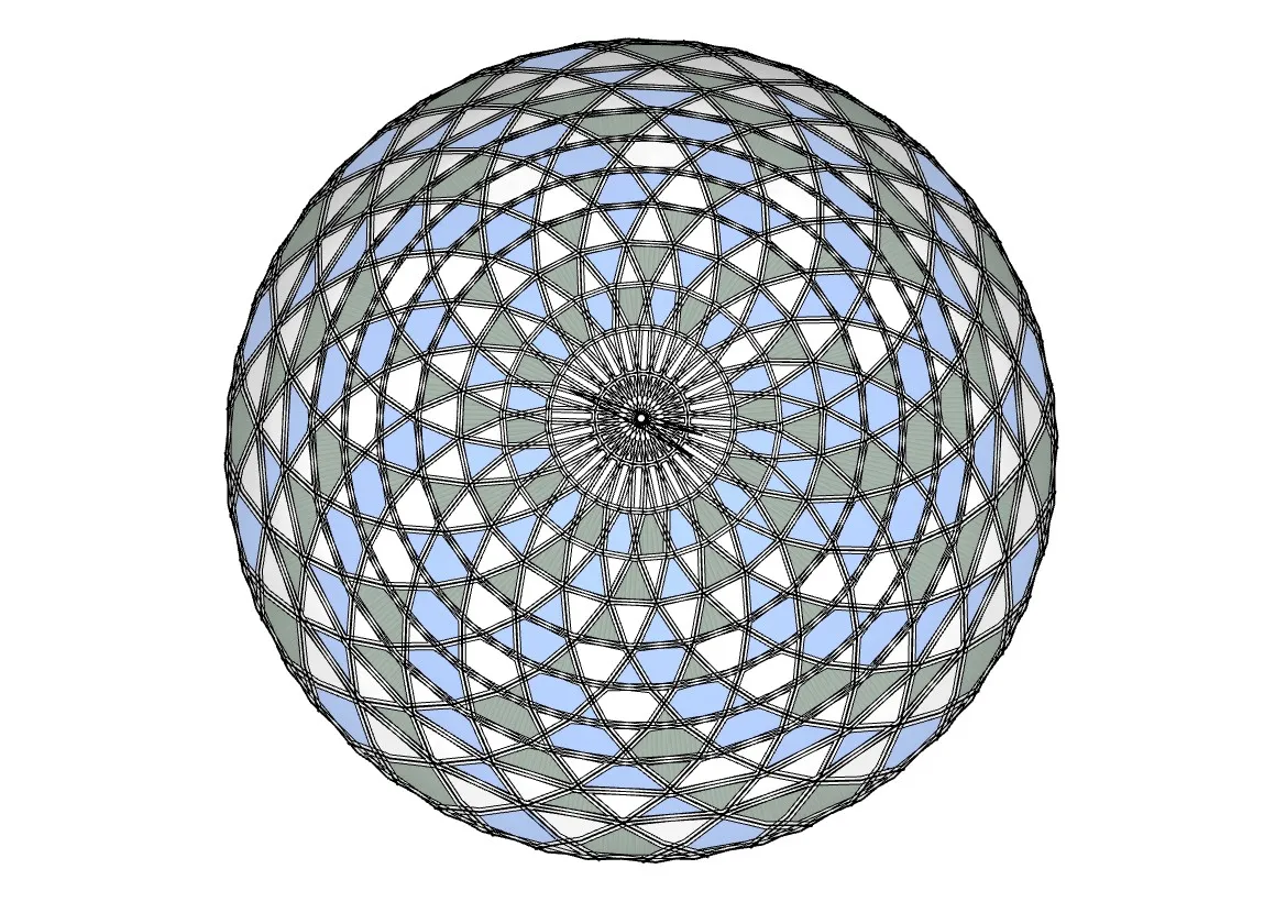 三角网格穹顶SU模型 SU模型免费下载_sketchup模型