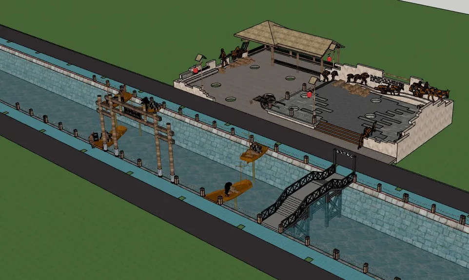 古渡漕运码头景观SU模型 SU模型免费下载_sketchup模型
