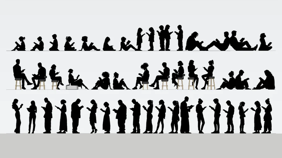 2D阅读人物剪影SU模型 SU模型免费下载_sketchup模型