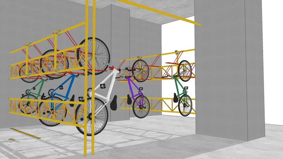 立体自行车停车架SU模型 SU模型免费下载_sketchup模型