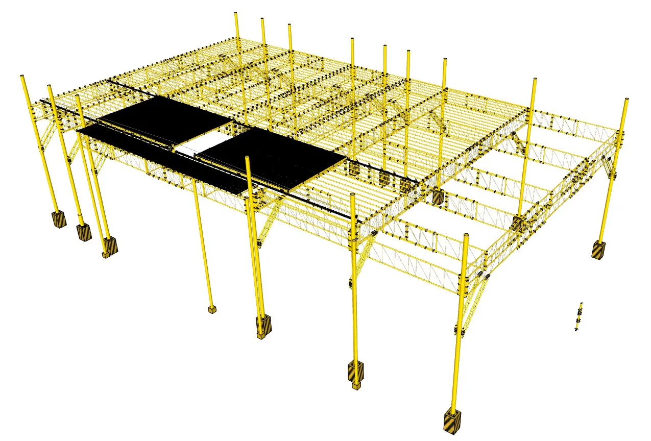 工地桁架防护脚手架SU模型 SU模型免费下载_sketchup模型