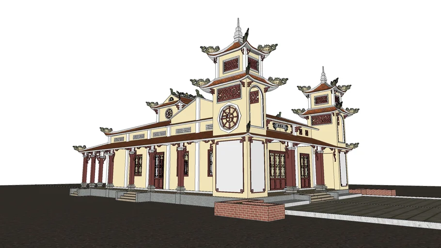 东南亚风格寺庙SU模型 SU模型免费下载_sketchup模型