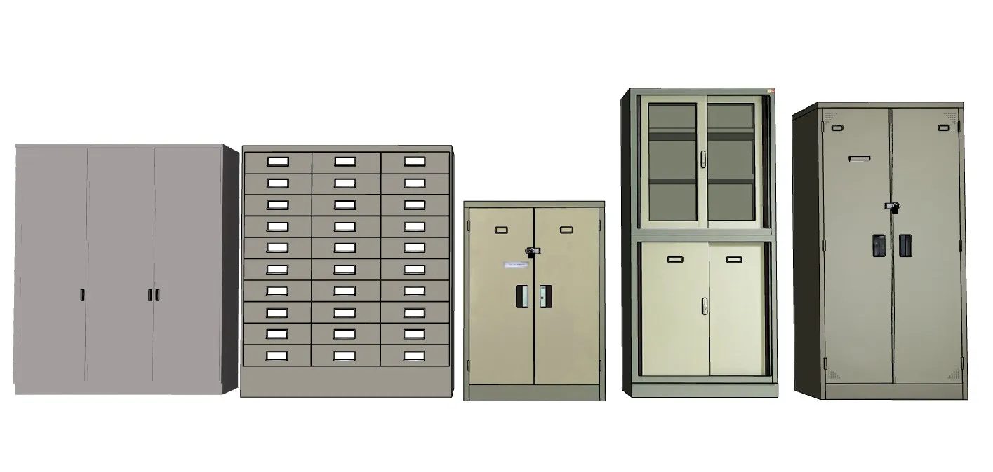 办公文件金属柜子SU模型 SU模型免费下载_sketchup模型