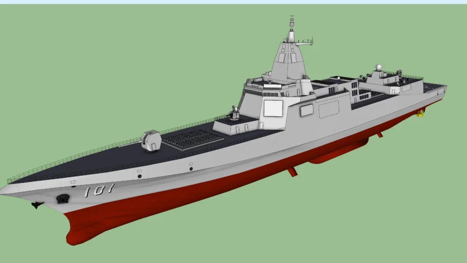 055型南昌舰驱逐舰SU模型 SU模型免费下载_sketchup模型