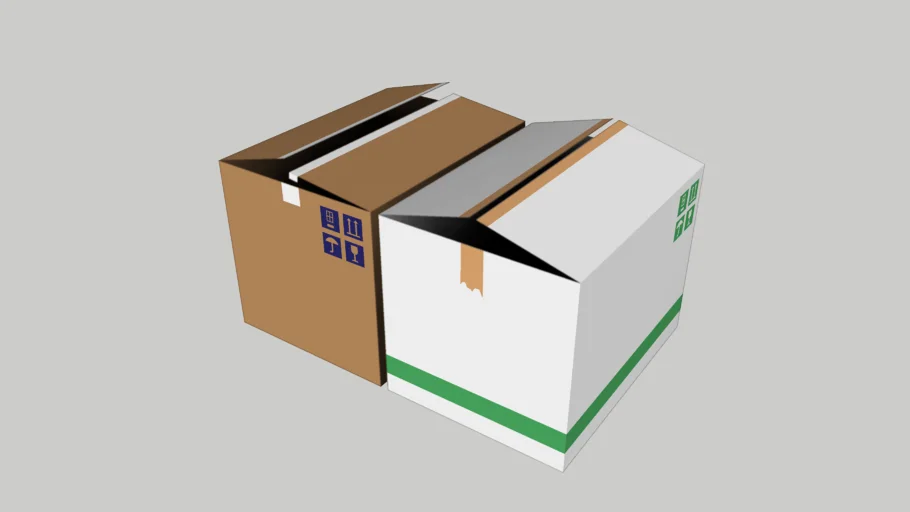 纸盒快递箱组合SU模型 SU模型免费下载_sketchup模型