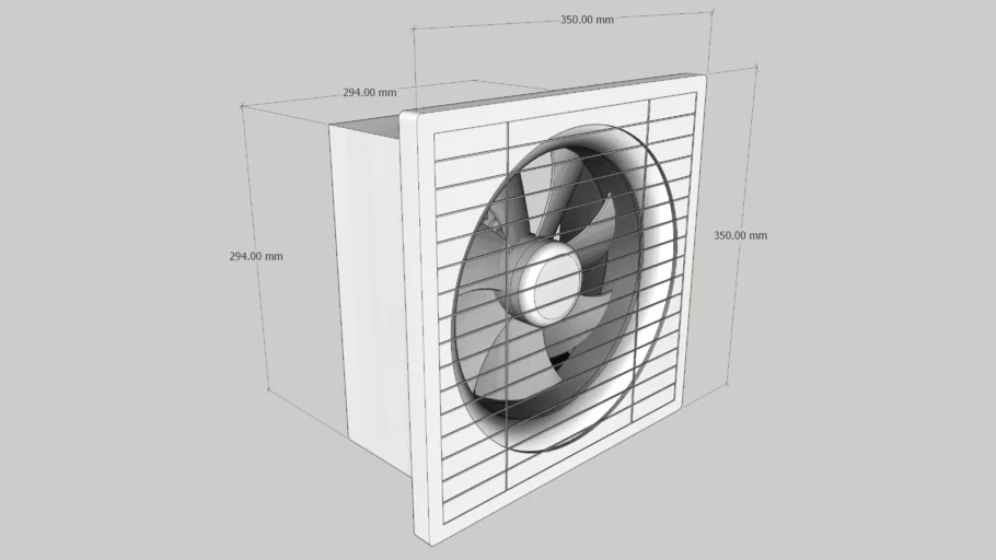 方形壁挂式排气扇SU模型 SU模型免费下载_sketchup模型