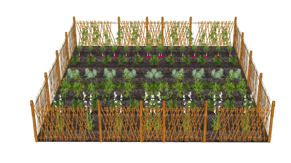 乡村菜园篱笆菜地SU模型 SU模型免费下载_sketchup模型