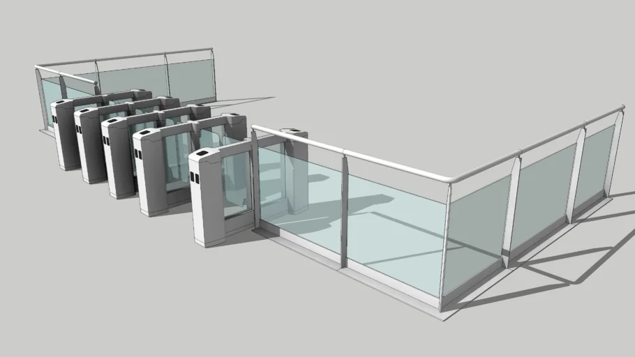 玻璃翼闸机门禁系统SU模型 SU模型免费下载_sketchup模型