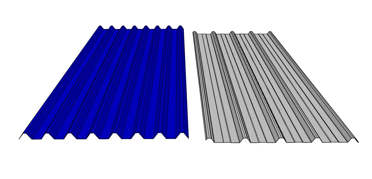 彩钢瓦楞板组合SU模型 SU模型免费下载_sketchup模型