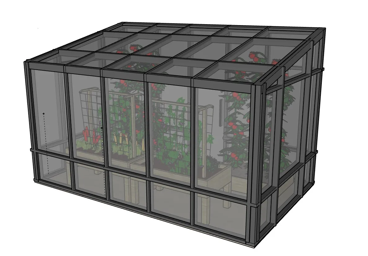 阳光房种植温室SU模型 SU模型免费下载_sketchup模型