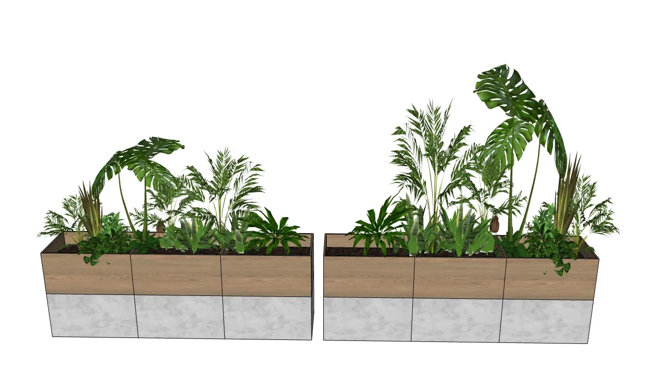 绿植组合花箱SU模型 SU模型免费下载_sketchup模型