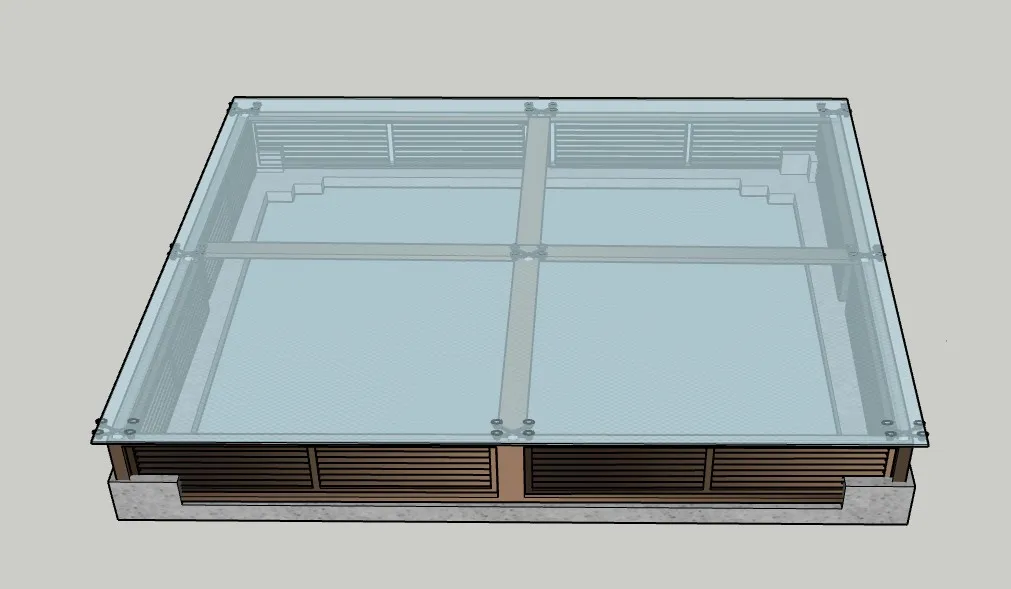 方形玻璃天井采光井SU模型 SU模型免费下载_sketchup模型