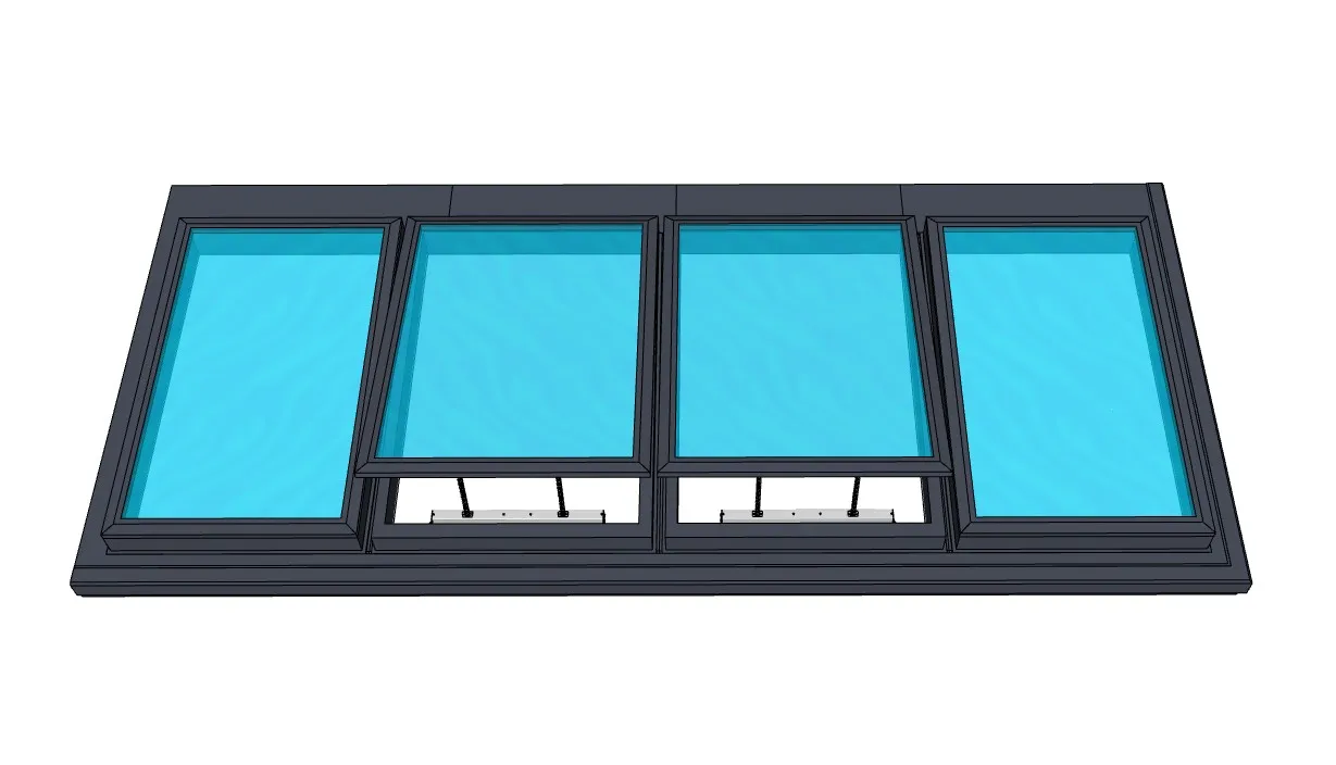 四联排电动天窗采光井SU模型 SU模型免费下载_sketchup模型