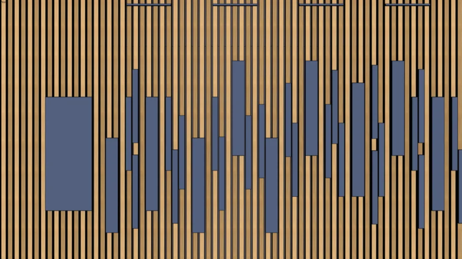 木格栅渐变墙壁装饰SU模型 SU模型免费下载_sketchup模型