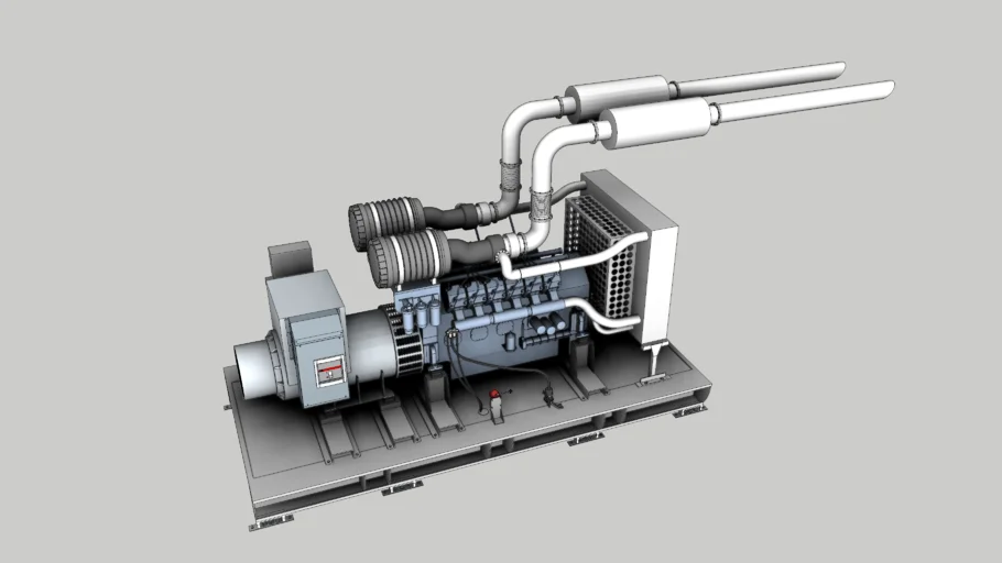 大型柴油发电机组SU模型 SU模型免费下载_sketchup模型