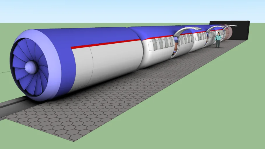 超级高铁概念列车SU模型 SU模型免费下载_sketchup模型