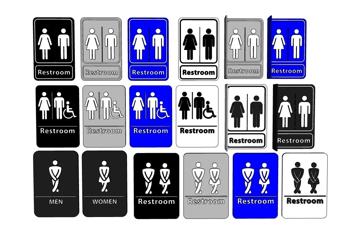 多款式卫生间标识牌su模型 SU模型免费下载_sketchup模型