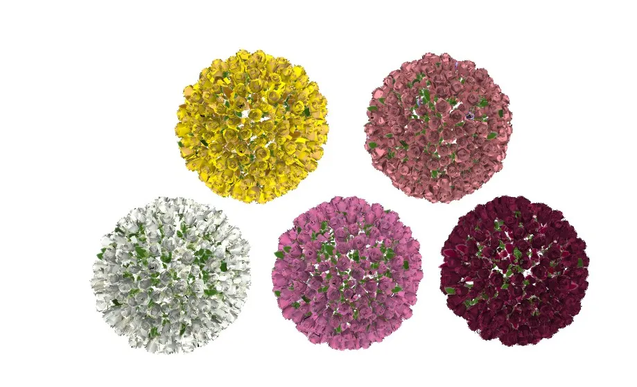 多色花球装饰SU模型 SU模型免费下载_sketchup模型