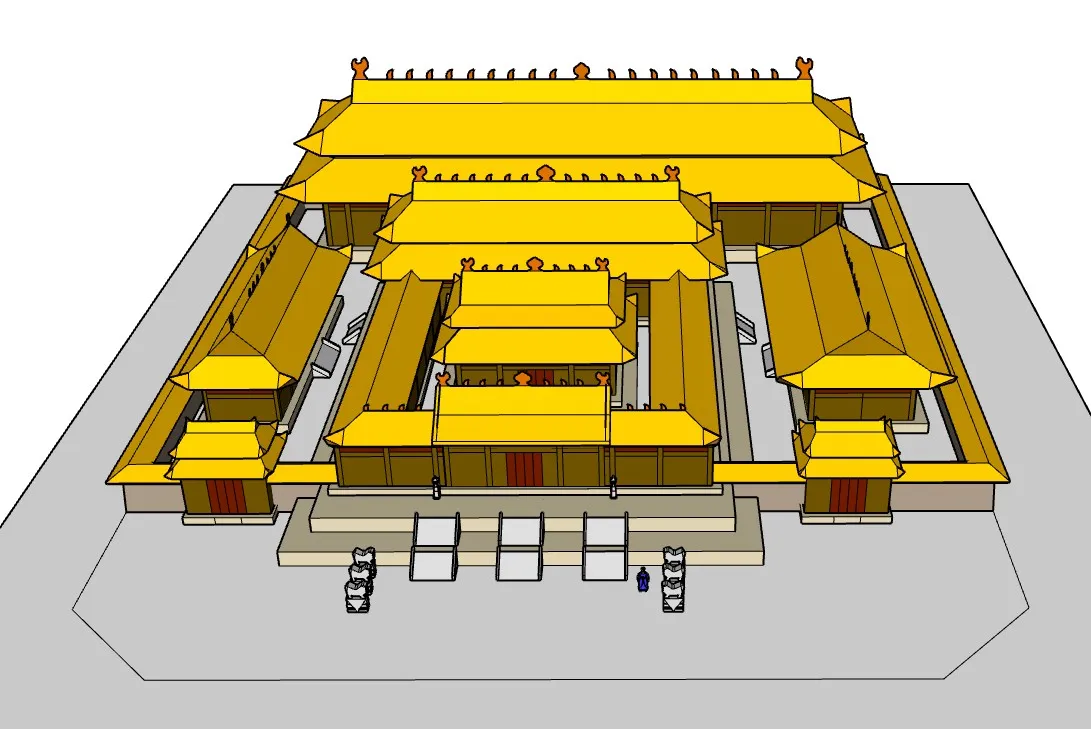 中式皇家陵寝陵墓SU模型 SU模型免费下载_sketchup模型