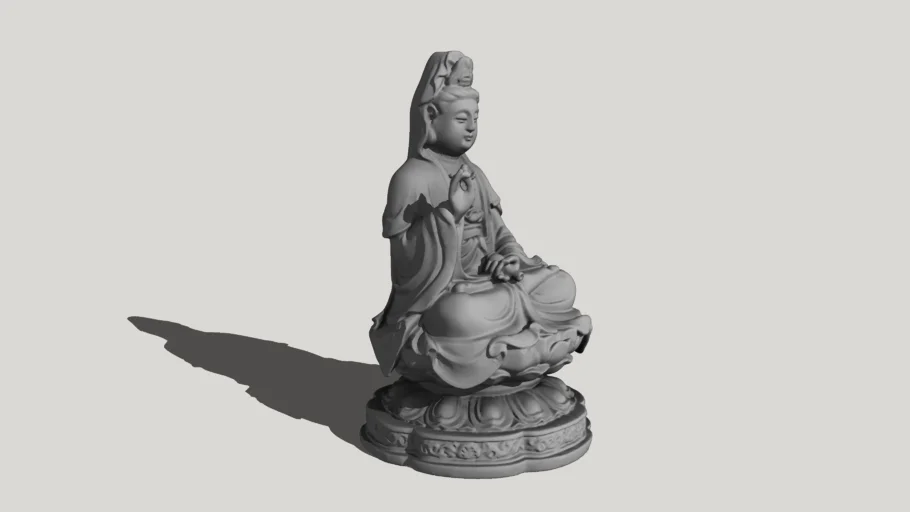 莲座观音像雕塑SU模型 SU模型免费下载_sketchup模型