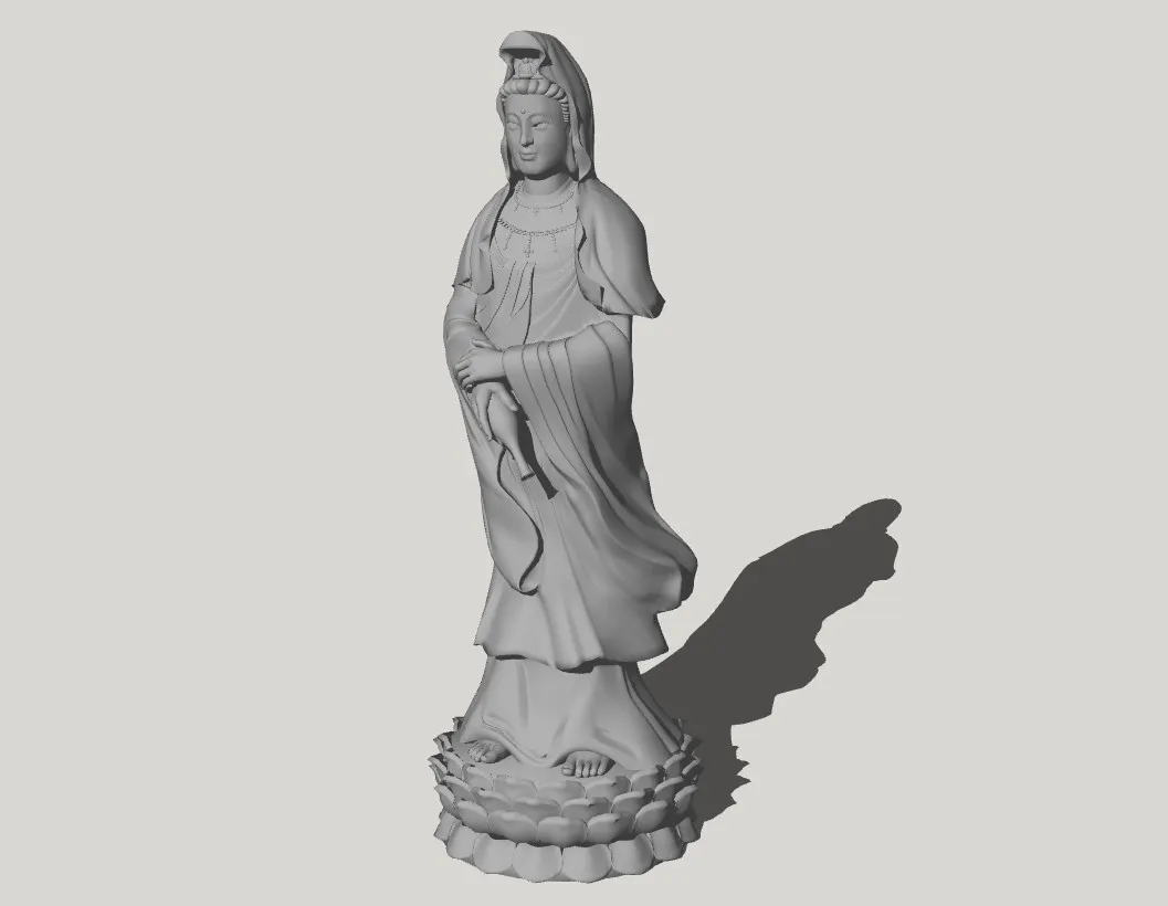 抱瓶立姿观音像SU模型 SU模型免费下载_sketchup模型