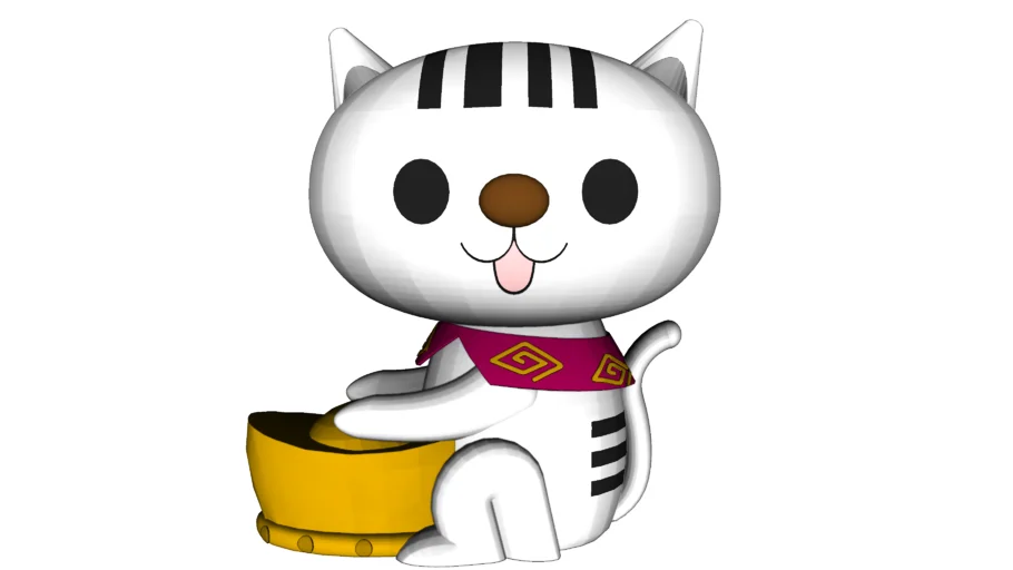 招财卡通猫雕塑SU模型 SU模型免费下载_sketchup模型