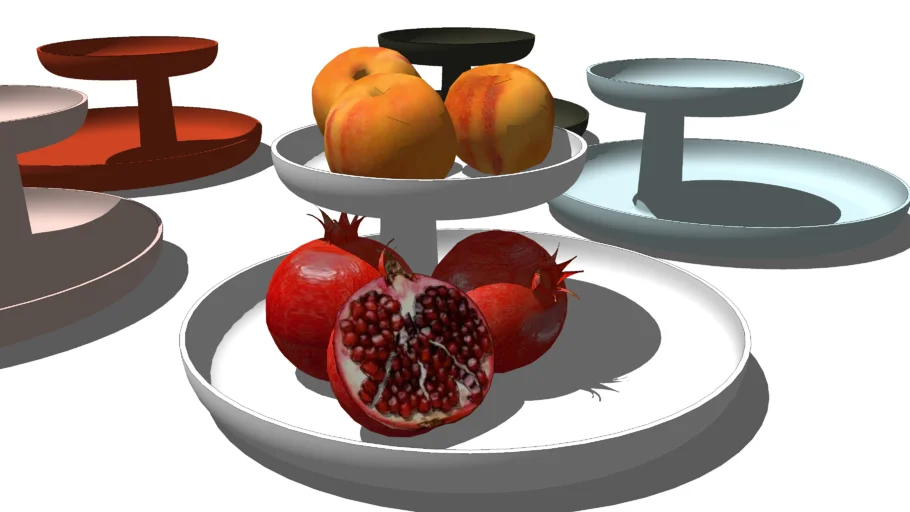 石榴水果托盘组合SU模型 SU模型免费下载_sketchup模型